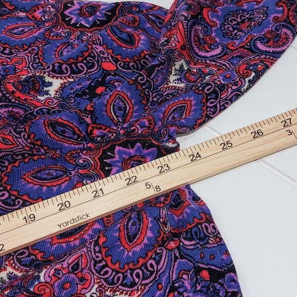 Talbots Women's 2X Merino Wool Paisley Sweater Purple Pink Classic Lightweight - Picture 6 of 8